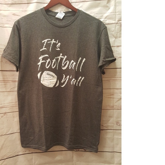Football Yall Printed Short Sleeve Tee Shirt Gray - Picture 2 of 6